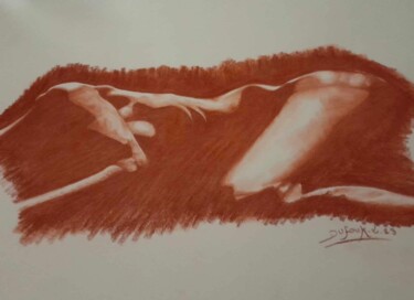 Drawing titled "Sommeil" by Laurence Dufour, Original Artwork, Pastel