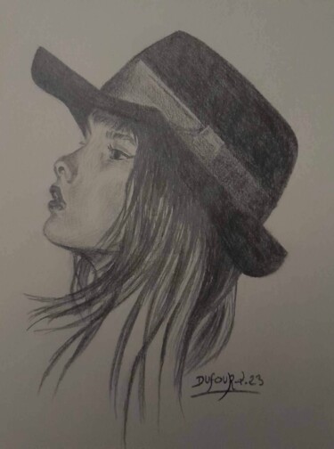 Drawing titled "Mutine" by Laurence Dufour, Original Artwork, Graphite