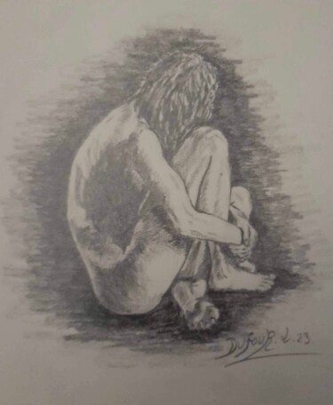 Drawing titled "Longue nuit…" by Laurence Dufour, Original Artwork, Graphite