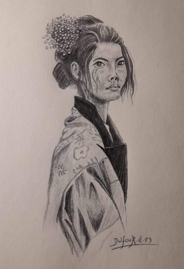 Drawing titled "Noble" by Laurence Dufour, Original Artwork, Graphite