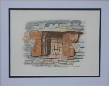 Painting titled "Conques - fenêtre s…" by Laurence Ernoul, Original Artwork, Watercolor