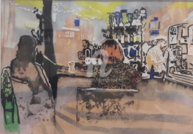 Drawing titled "Rétablissement" by Laurence Fauchart, Original Artwork, Watercolor Mounted on Other rigid panel