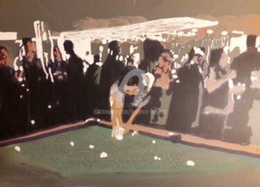 Drawing titled "Les 9 billards" by Laurence Fauchart, Original Artwork, Marker Mounted on Other rigid panel