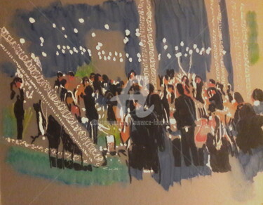Dibujo titulada "Fiesta" por Laurence Fauchart, Obra de arte original, Rotulador Montado en Otro panel rígido
