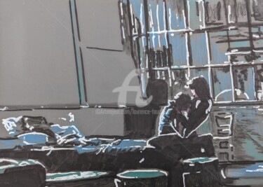 Drawing titled "Loft" by Laurence Fauchart, Original Artwork, Marker Mounted on Other rigid panel