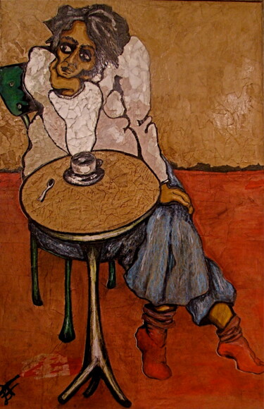 Malerei mit dem Titel "pause café.jpg" von Laurence Fillod, Original-Kunstwerk