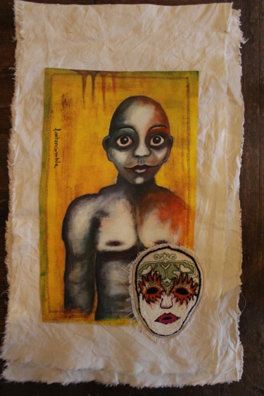 Peinture intitulée "Derrière le masque 3" par Fontencomble, Œuvre d'art originale, Acrylique