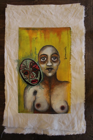 绘画 标题为“Derrière le masque 5” 由Fontencomble, 原创艺术品, 丙烯