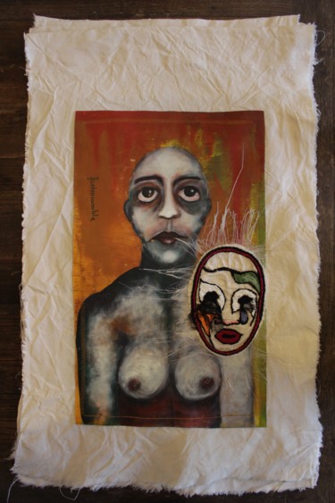 Peinture intitulée "Derrière le masque 6" par Fontencomble, Œuvre d'art originale, Acrylique