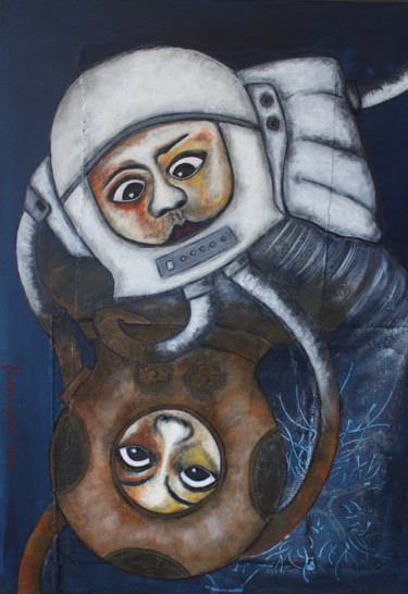 Pittura intitolato "spacewalking 4" da Fontencomble, Opera d'arte originale, Acrilico