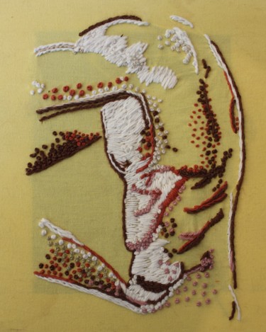 Art textile intitulée "Torse blanc" par Fontencomble, Œuvre d'art originale