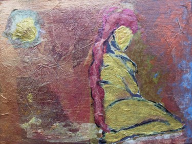 Peinture intitulée "Nu jaune" par Fontencomble, Œuvre d'art originale, Acrylique