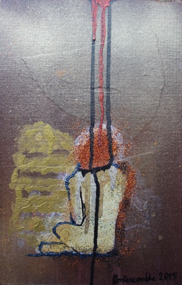 Peinture intitulée "nu assis" par Fontencomble, Œuvre d'art originale, Acrylique