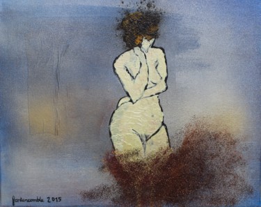 Peinture intitulée "Nu jaune - Songe" par Fontencomble, Œuvre d'art originale, Acrylique