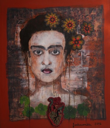 Painting titled "Frida" by Fontencomble, Original Artwork, Acrylic