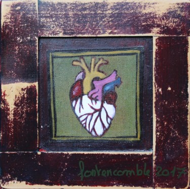 Painting titled "Un Coeur comme une…" by Fontencomble, Original Artwork, Acrylic