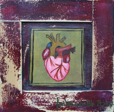 Painting titled "Un Coeur comme une…" by Fontencomble, Original Artwork, Acrylic