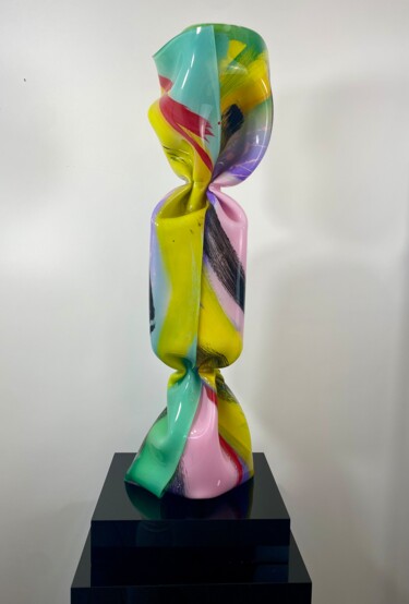 Escultura intitulada "Wrapping Bonbon Tra…" por Laurence Jenk, Obras de arte originais, Plástico
