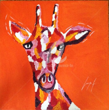 Painting titled "La GIRAFE" by Laurence Lbn, Original Artwork, Acrylic