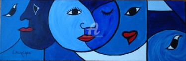 Painting titled "LUNE" by Laurence Lbn, Original Artwork, Acrylic