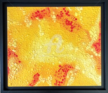 Painting titled "SOLAIRE" by Laurence Lbn, Original Artwork, Acrylic Mounted on Wood Panel