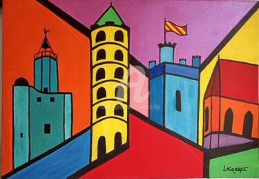 Peinture intitulée "UZÈS" par Laurence Lbn, Œuvre d'art originale, Acrylique Monté sur Châssis en bois