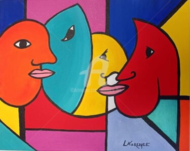 Painting titled "PROFILS" by Laurence Lbn, Original Artwork, Acrylic