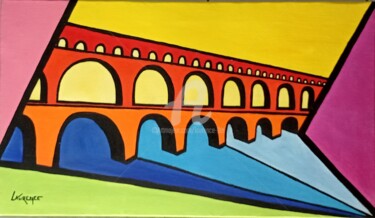 Painting titled "PONT DU GARD" by Laurence Lbn, Original Artwork, Acrylic