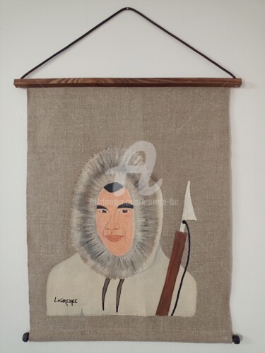 Painting titled "Inuit - ANOKI" by Laurence Lbn, Original Artwork, Acrylic Mounted on Other rigid panel