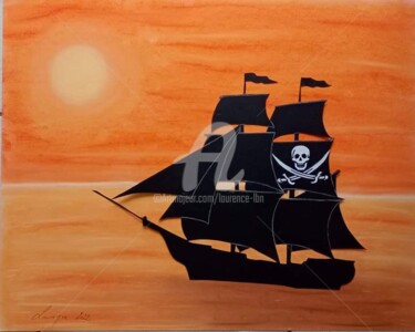 Desenho intitulada "Black pearl" por Laurence Lbn, Obras de arte originais, Giz