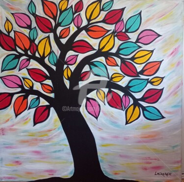 Painting titled "ARBRE DE VIE" by Laurence Lbn, Original Artwork, Acrylic