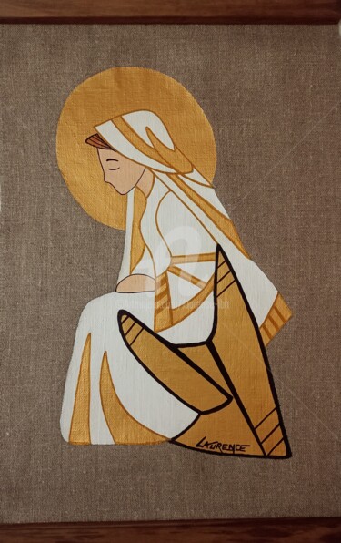 Malarstwo zatytułowany „Vierge assise” autorstwa Laurence Lbn, Oryginalna praca, Akryl