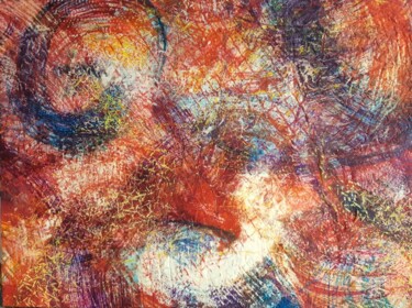 Malerei mit dem Titel "Jeté au quatre vents" von Laurence Machard Brujas, Original-Kunstwerk, Tinte Auf Keilrahmen aus Holz…