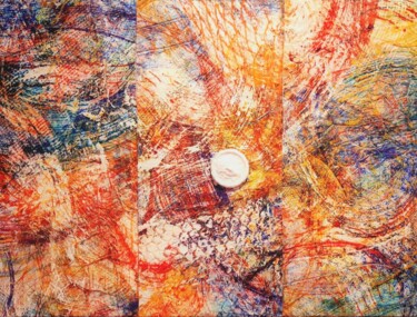 Peinture intitulée "Un ange passe" par Laurence Machard Brujas, Œuvre d'art originale, Encre Monté sur Autre panneau rigide