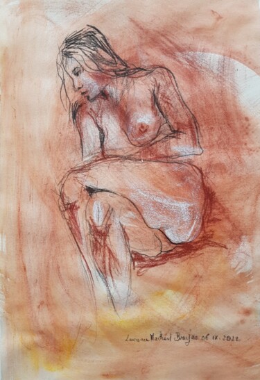 Drawing titled "Bella Dona" by Laurence Machard Brujas, Original Artwork, Charcoal