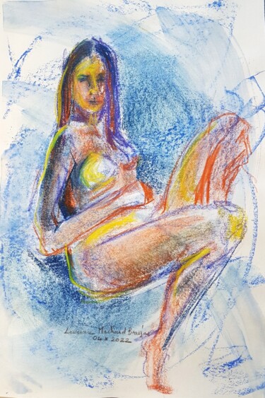 Drawing titled "Pastels à fleur de…" by Laurence Machard Brujas, Original Artwork, Pastel