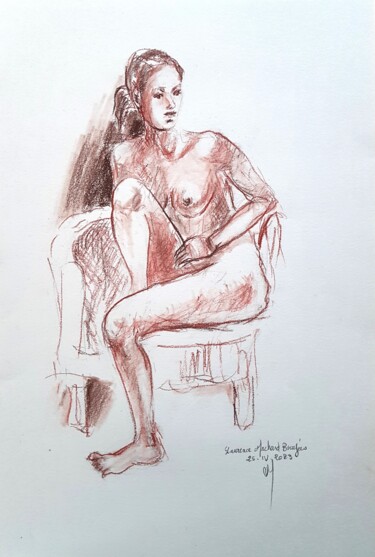 Dessin intitulée "Divertimento" par Laurence Machard Brujas, Œuvre d'art originale, Crayon