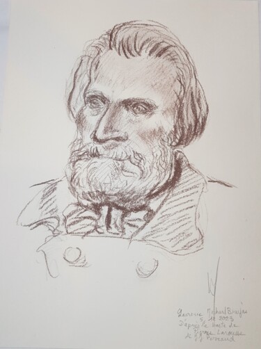 Dibujo titulada ""Portrait de Pierre…" por Laurence Machard Brujas, Obra de arte original, Conté