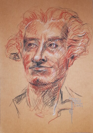 Desenho intitulada ""Claude François Ma…" por Laurence Machard Brujas, Obras de arte originais, Conté