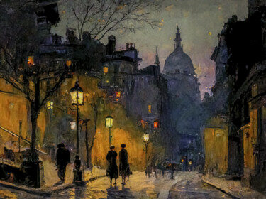 Digital Arts με τίτλο "Montmartre 3" από Laurence Masson, Αυθεντικά έργα τέχνης, Ψηφιακή ζωγραφική