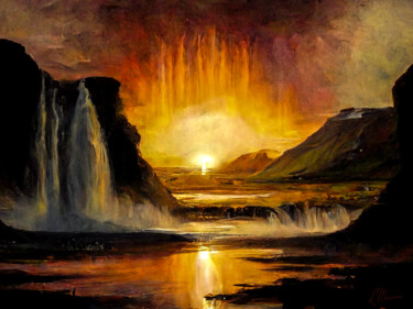 Digital Arts titled "Midnight sun" by Laurence Masson, Original Artwork, Digital Painting