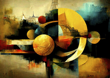 「Paris 2024」というタイトルのデジタルアーツ Laurence Massonによって, オリジナルのアートワーク, デジタル絵画