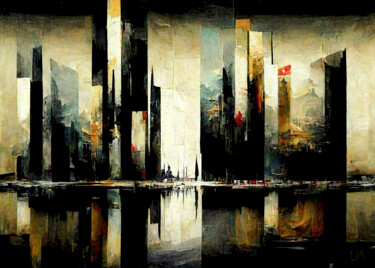 Digital Arts με τίτλο "Manhattan" από Laurence Masson, Αυθεντικά έργα τέχνης, Ψηφιακή ζωγραφική