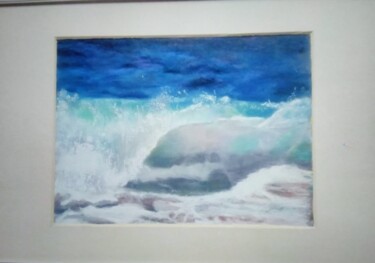 Pintura titulada "La vague" por Laurence Masson, Obra de arte original, Pastel Montado en Aluminio
