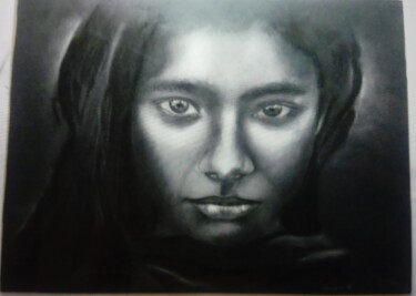Painting titled "Le portrait" by Laurence Masson, Original Artwork, Pastel Mounted on Aluminium