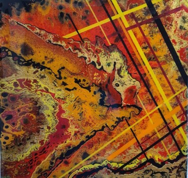 Peinture intitulée "œil de sauron" par Laurence Nicod, Œuvre d'art originale, Acrylique