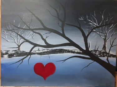 Peinture intitulée "cœur des arbres" par Laurence Nicod, Œuvre d'art originale, Acrylique