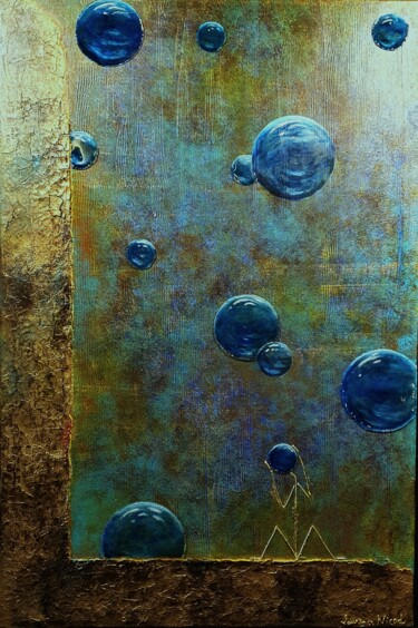 Painting titled "LES SONGES" by Laurence Nicod, Original Artwork, Acrylic Mounted on Wood Stretcher frame