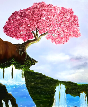 Pintura titulada "L’arbre imaginaire" por Laurence Oeillet, Obra de arte original, Oleo