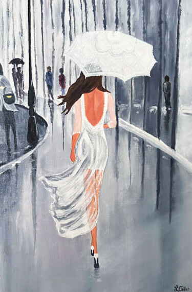 Peinture intitulée "Scène de rue" par Laurence Oeillet, Œuvre d'art originale, Huile